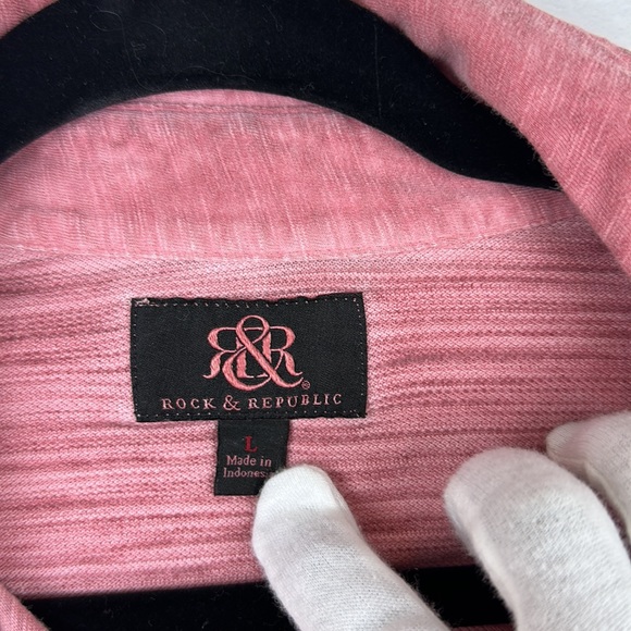 Rock & Republic Men’s Casual Short Sleeve Top Red Size Large - Picture 4 of 9